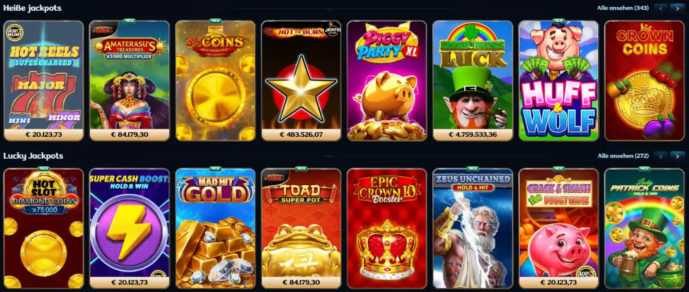 millioners casino jackpots